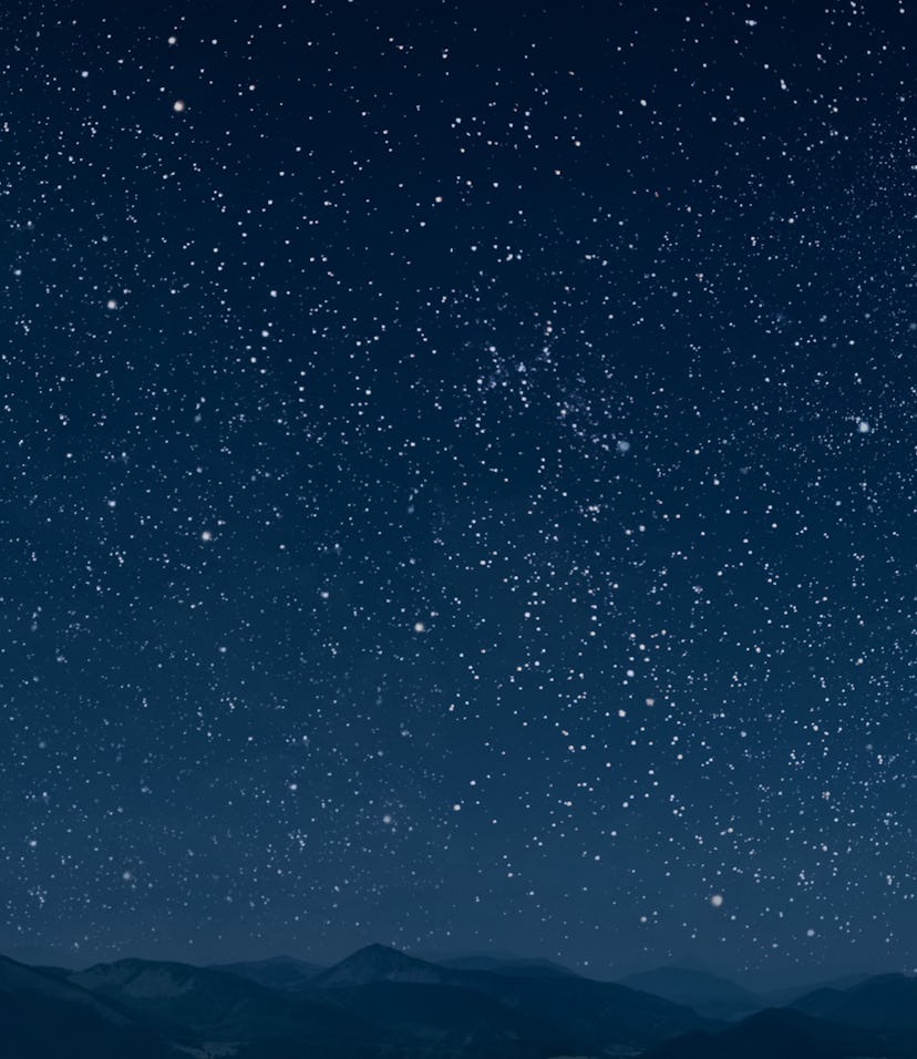 The star shines over the christmas manger