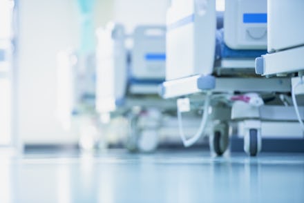 Blurred hospital images, Patient bed in the hospital, Hospital cleaning, Hospital disinfection clean...