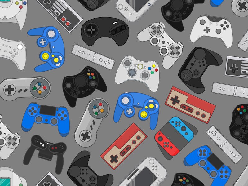 Video game controller background Gadgets seamless pattern