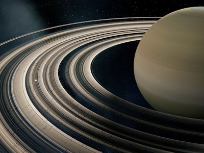 Saturn 3D and its rings, moons of Saturn, Solar System, Solar System Planets, Stars, 3D Rendering, S...