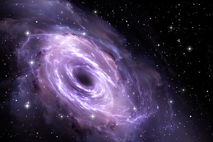 Black hole in the nebula, gravitational field