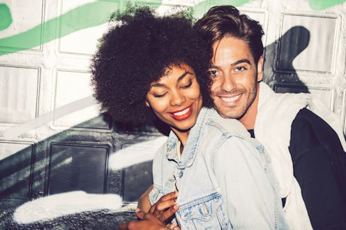 Interracial couple showing their love