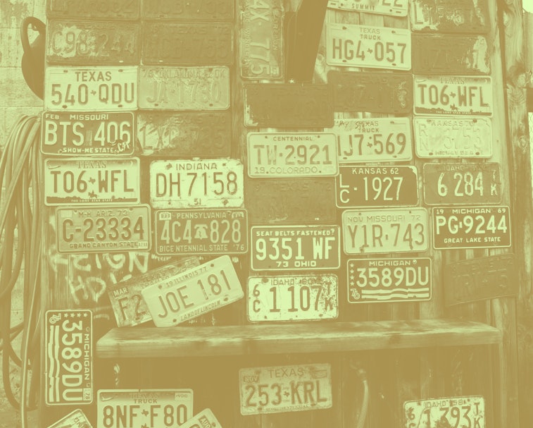 License plates from all over the country