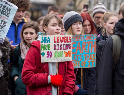 Youth Strike 4 Climate outside Bristol City Hall on College Green followed by a march through the ci...