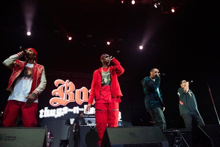 Wish Bone, Layzie Bone, Krayzie Bone, Flesh-n-Bone. Bones Thugs-n-Harmony performs onstage at State ...