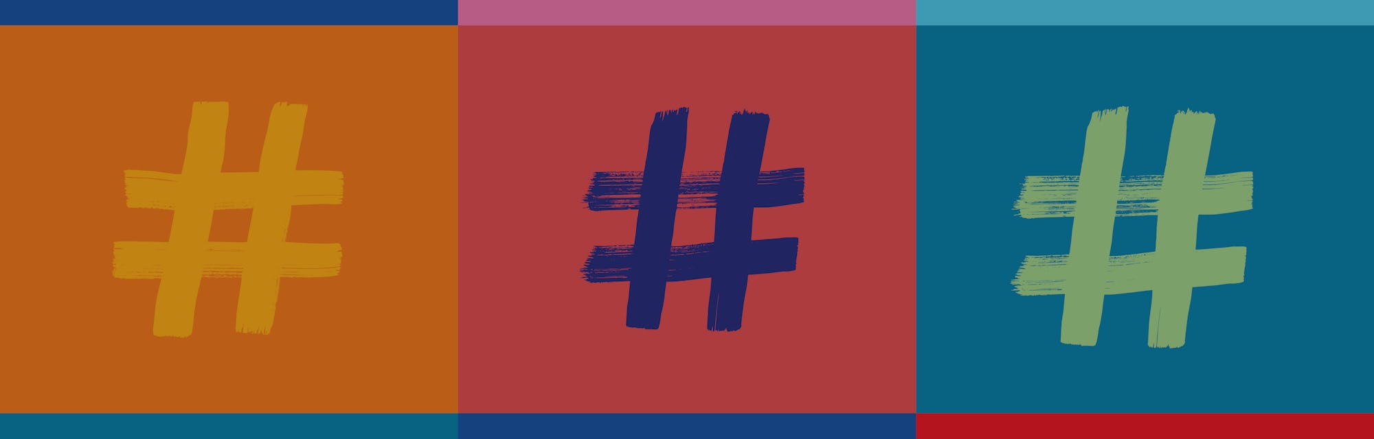 Hashtag Symbol Pattern, Hashtags, Hash tag, Colorful Background, Illustration, Grunge Texture, Inter...