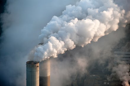 smoking chimney of a coal power plant