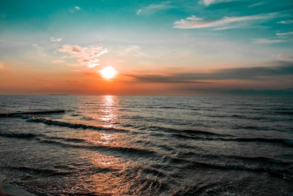 dawn sunset sea or ocean