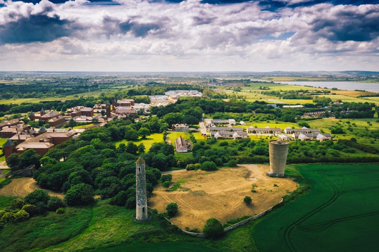 Landscape aerial view of Donabate region in Dublin, Ireland.