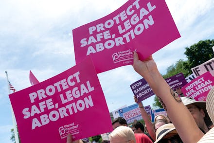 Protestors joined several democratic lawmakers outside of the Supreme Court.