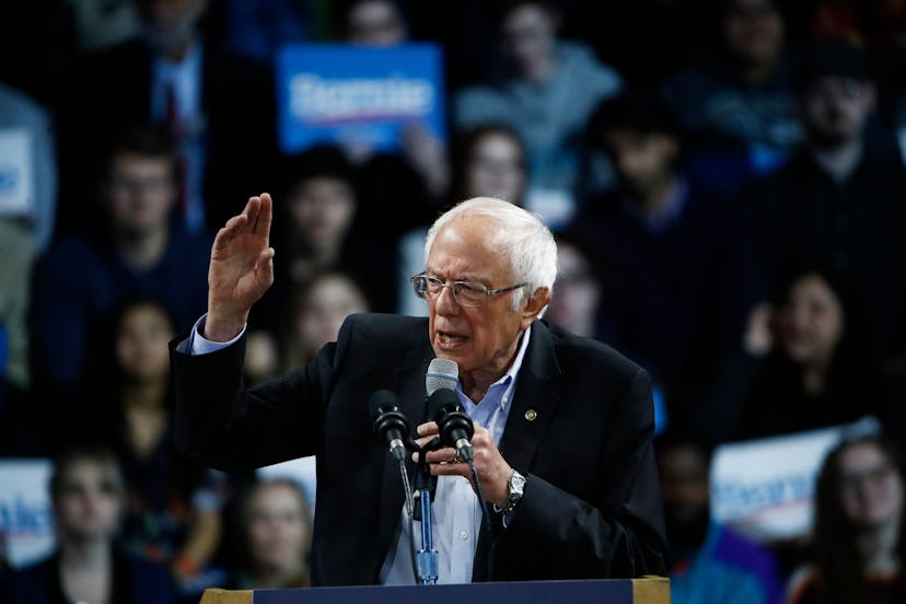 Democratic presidential candidate Sen. Bernie Sanders, I-Vt., speaks during a campaign event, in Spa...