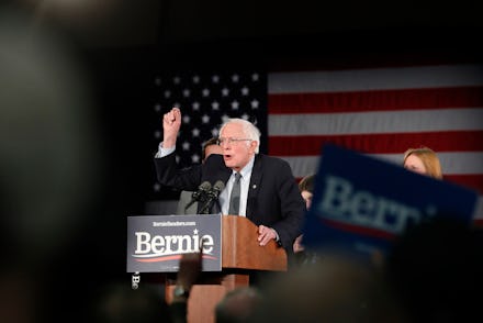 Democratic presidential candidate Sen. Bernie Sanders, I-Vt., with his wife Jane O'Meara Sanders, sp...