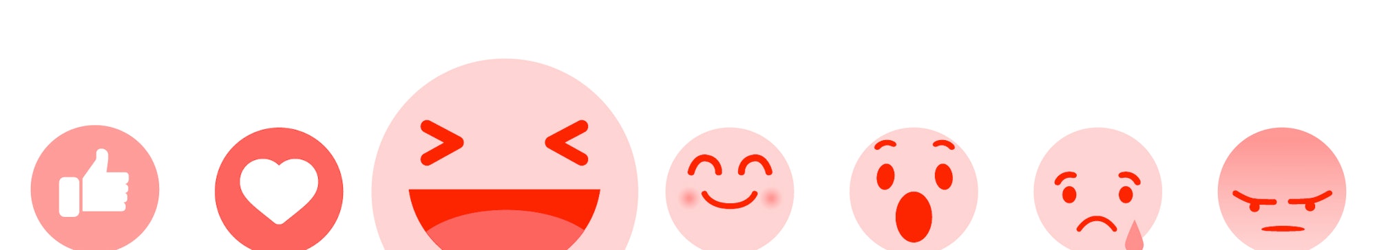 Modern Flat Design Vector Facebook Emoji Set with Different Reactions for Social Network. Vector ill...