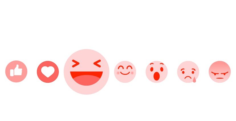 Modern Flat Design Vector Facebook Emoji Set with Different Reactions for Social Network. Vector ill...