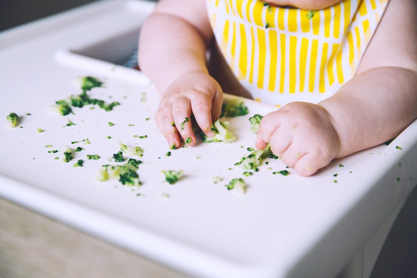 Experts recommend disinfecting baby high chair trays daily.