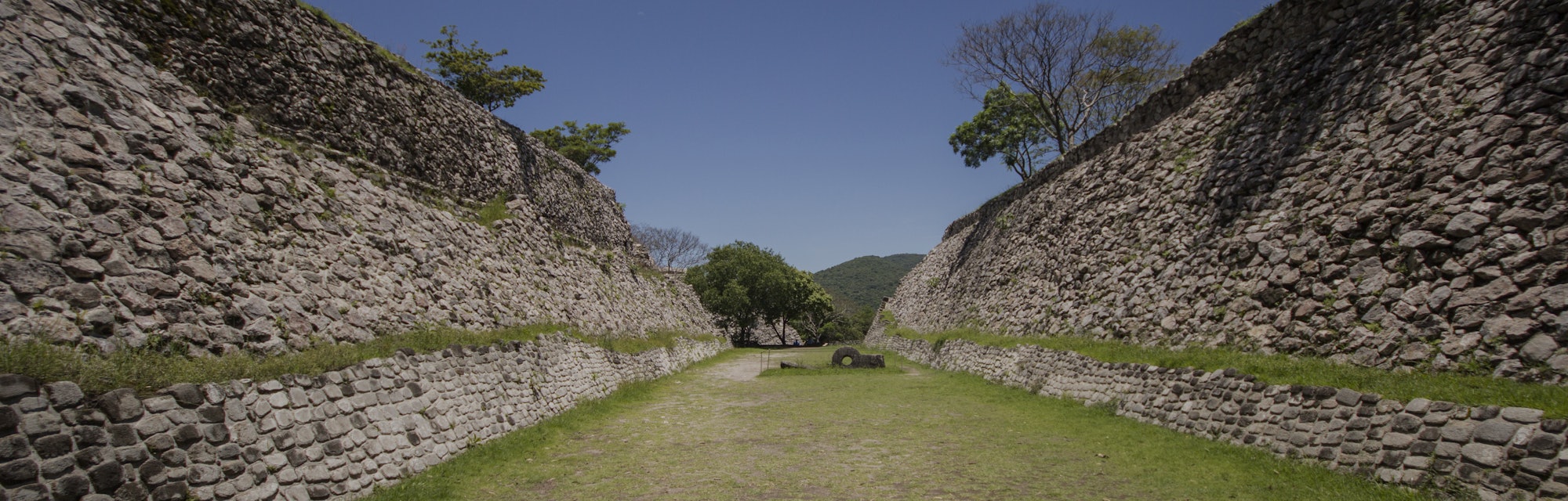 Ball game in the archaeological zone of Xochicalco