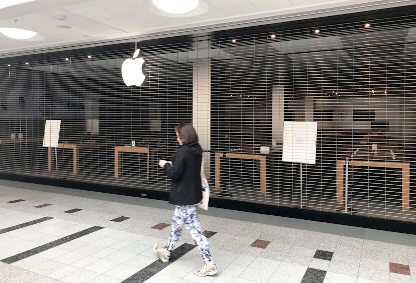 The Apple Store in Kingston-Upon-Thames, South West London, is closed for business