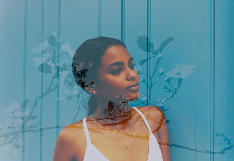 Pretty girl with flowers in Old Havana, Cuba