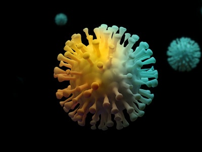 Coronavirus 3d rendering. Illustration showing a structure of the epidemic virus