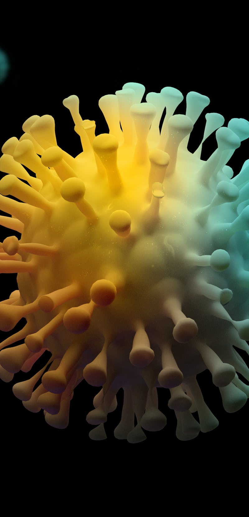 Coronavirus 3d rendering. Illustration showing a structure of the epidemic virus