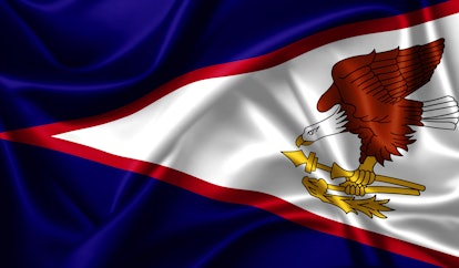  American Samoa flag waving in the wind. 3D Ilustration