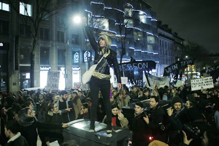 Feminist protest against Roman Polanski at the 2020 Cesars awards