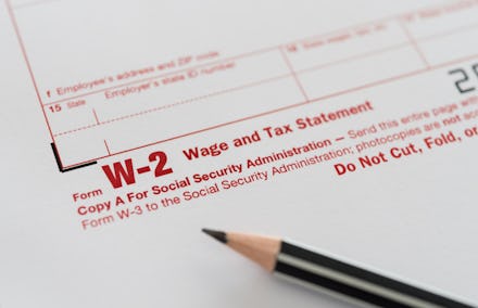 Tax forms, form W-2 wage and tax statement