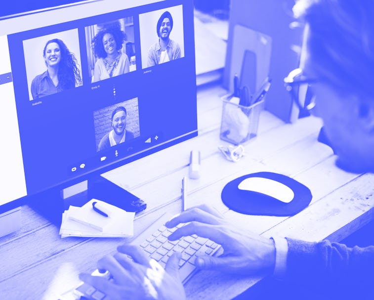 Group Friends Video Chat Connection Concept