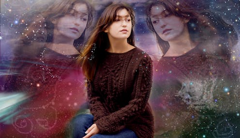 Woman dancing in the universe, the flight of the soul