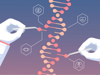 CRISPR CAS9 - Genetic engineering. Gene editing tool research illustration