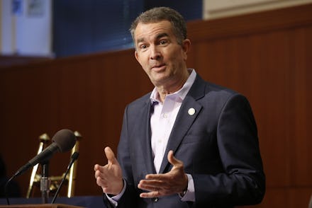 Virginia Gov. Ralph Northam gestures during a news conference at the Capitol in Richmond, Va. Gov. N...