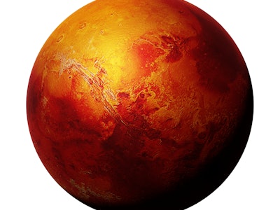 the red planet Mars, part of the solar system isolated on white background(3d space rendering, eleme...