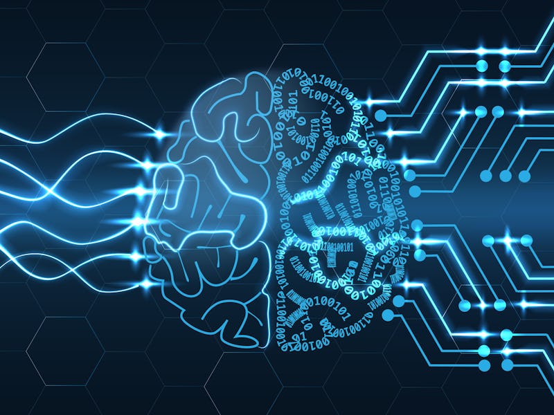 Wired brain illustration - next step to artificial intelligence