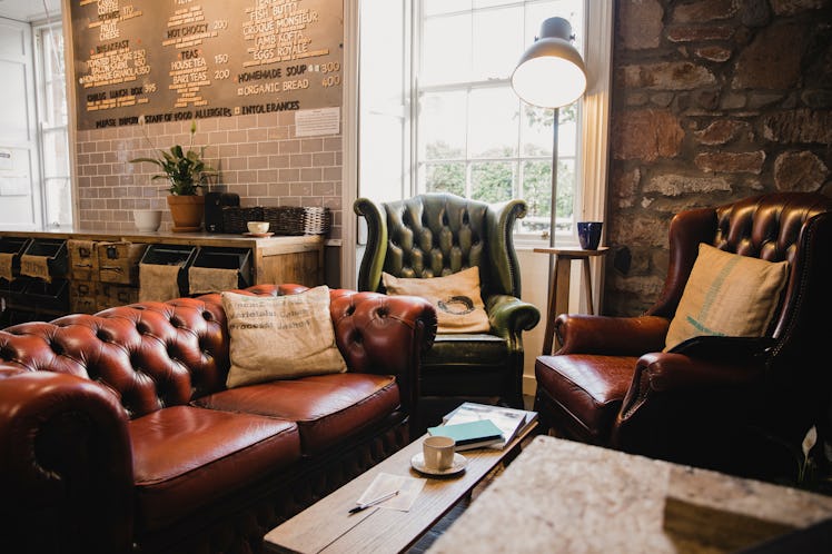 Among the Zoom backgrounds for first dates are cozy coffee shops.