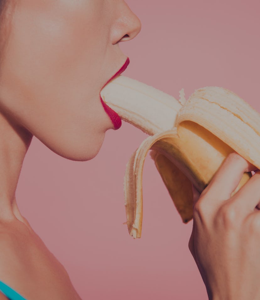 Close-up profile side view cropped portrait of nice alluring adorable glamorous charming attractive ...