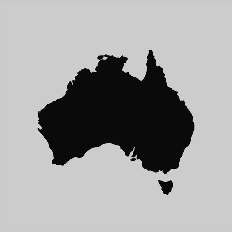 australia blank map vector . australia map template . australia silhouette . black australia map