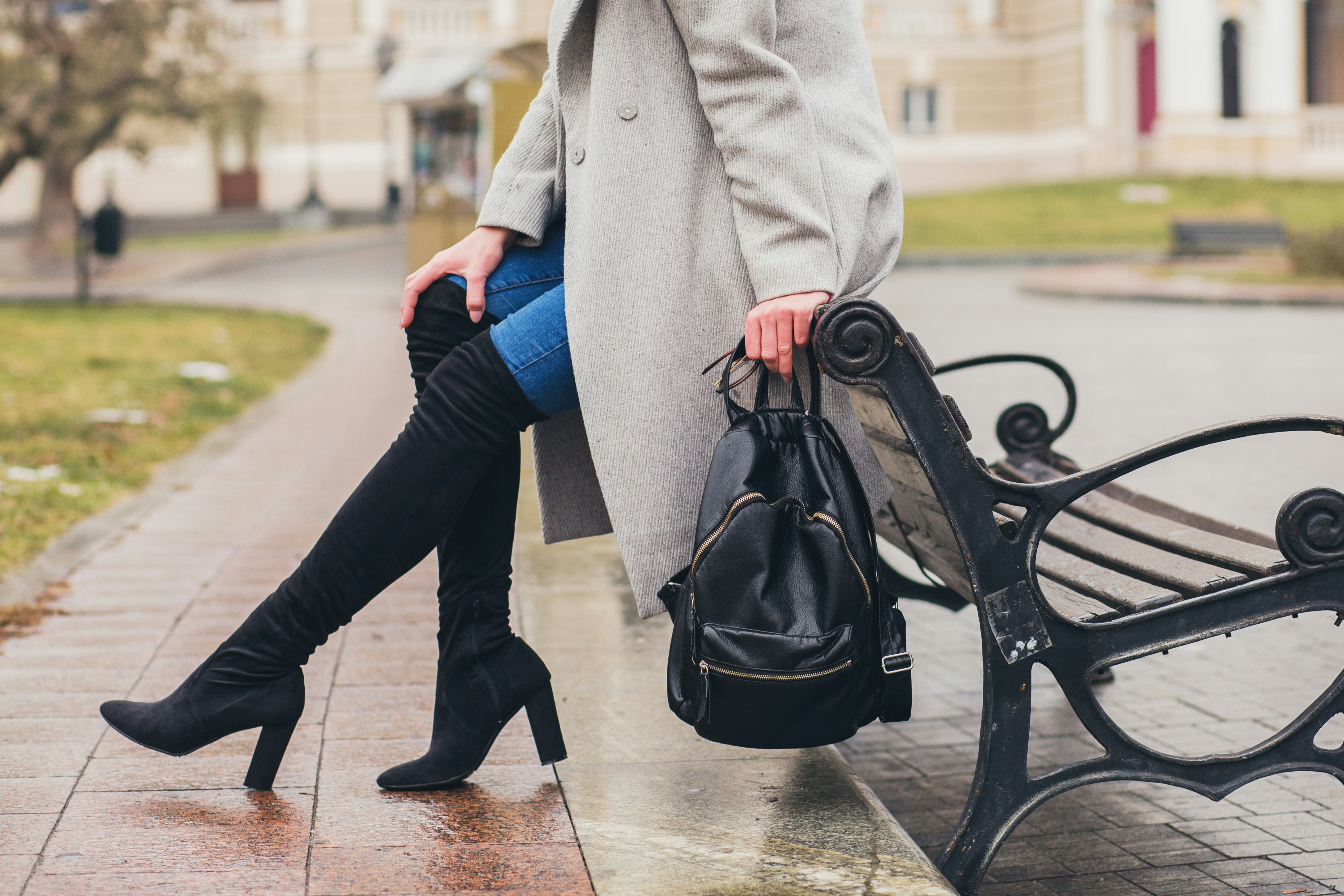 leather clad thigh boots