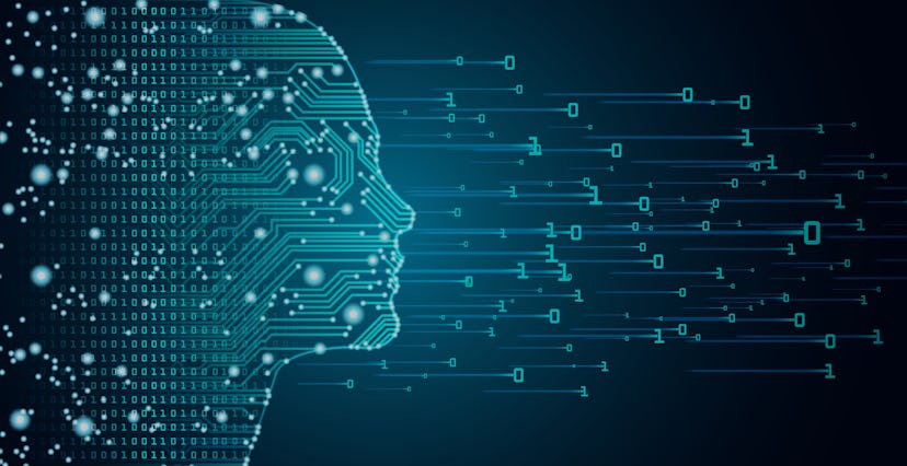 Big data and artificial intelligence concept. Machine learning and cyber mind domination concept in ...