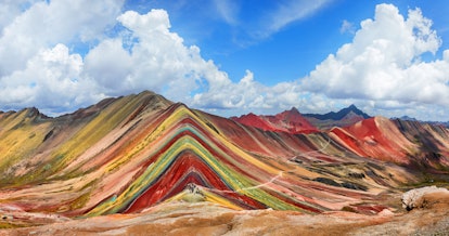 You can complete online puzzles of scenic destinations like the Magic Mountain in Peru.