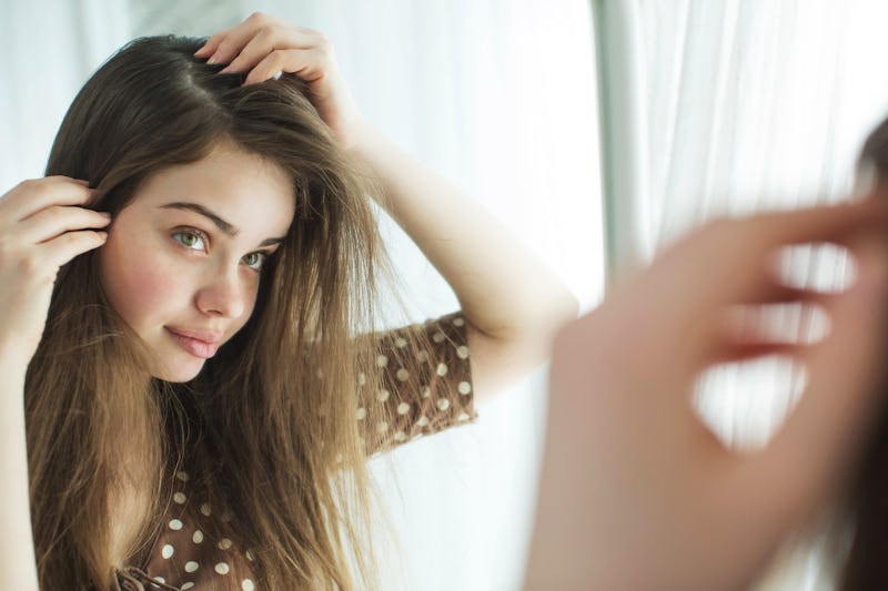 Woman with problematic hair