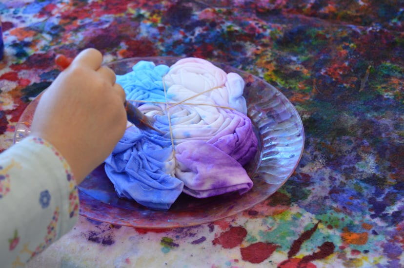 hand painting tie dye shirt