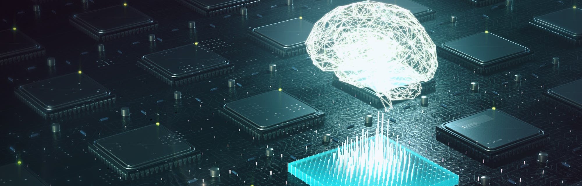 Machine learning , artificial intelligence, ai, deep learning blockchain neural network concept. Bra...