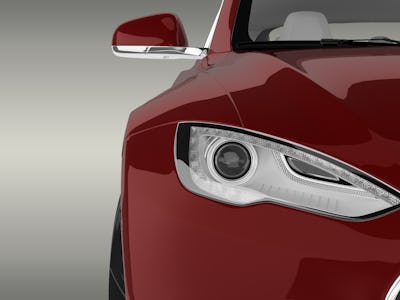 Electric Car Close-up 3D Rendering