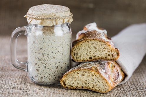 The leaven for bread is active. Starter
sourdough. The concept of a healthy diet