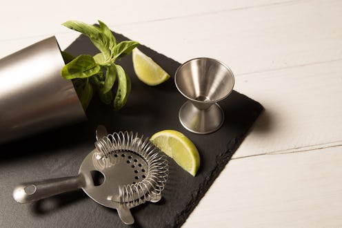 Mojito bartender mixologist kit with lemon and mint