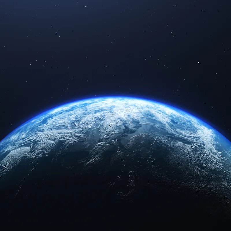 Earth planet viewed from space , 3d render of planet Earth, elements of this image provided by NASA
