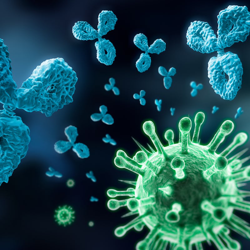 Antibody and Virus - visual concept of immune System - 3D illustration