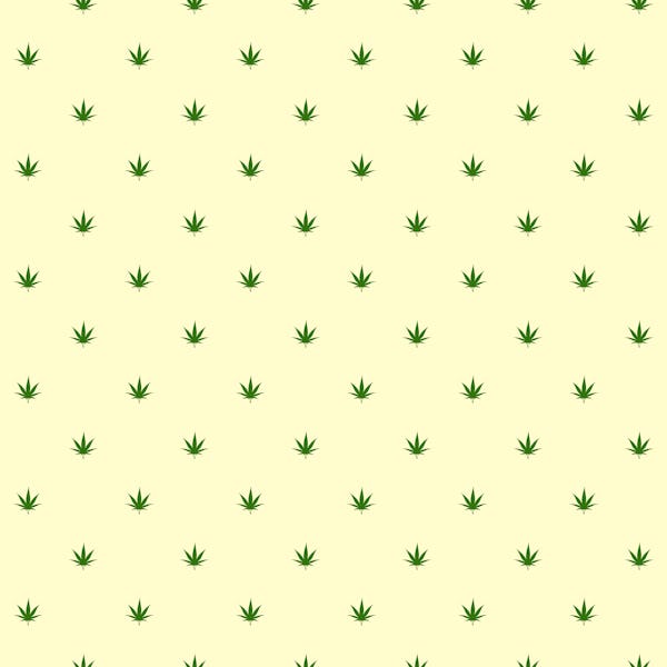 Seamless pattern. Marijuana icon. Cannabis leaf vector illustration isolated on white. Medical canab...