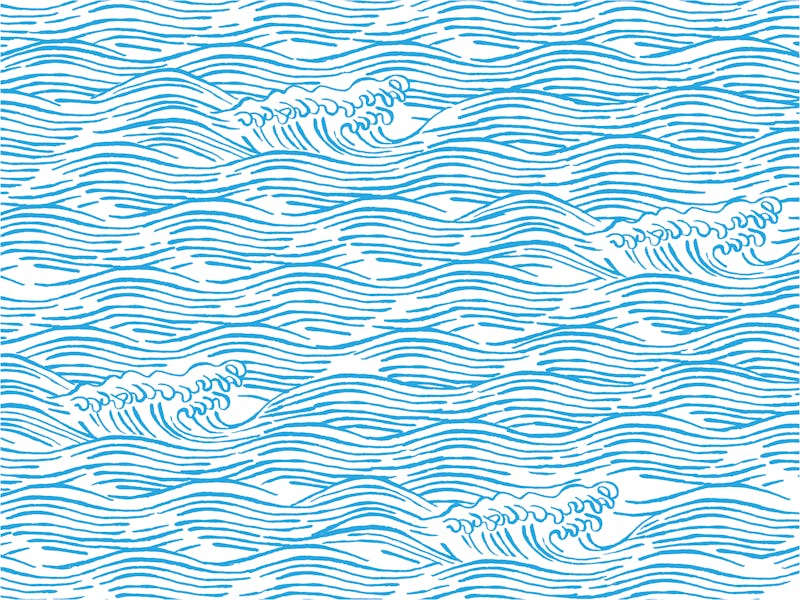 Sea waves japanese style illustration