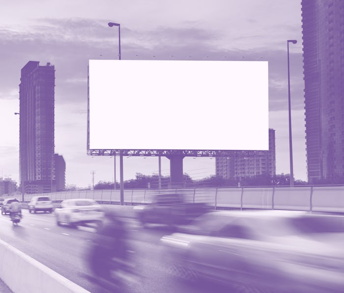 Billboard mockup outdoors, Outdoor advertising poster on the street for advertisement street city. W...